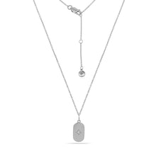 Load image into Gallery viewer, Starburst Tag Charm Necklace Silver Plated
