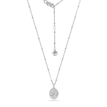 Load image into Gallery viewer, Moon Tarot Card Coin Pendant Necklace Silver Plated
