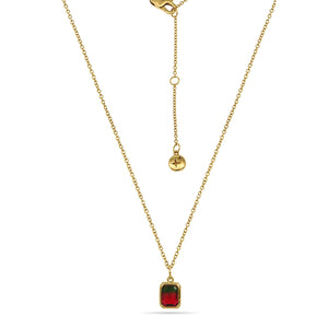 Nano Watermelon Gem Charm Necklace 18ct Gold Plated