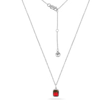 Load image into Gallery viewer, Nano Watermelon Gem Charm Necklace Silver Plated
