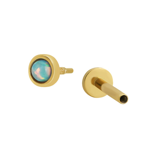 3.5 mm Opal Piercing Stud 18ct Gold Plated