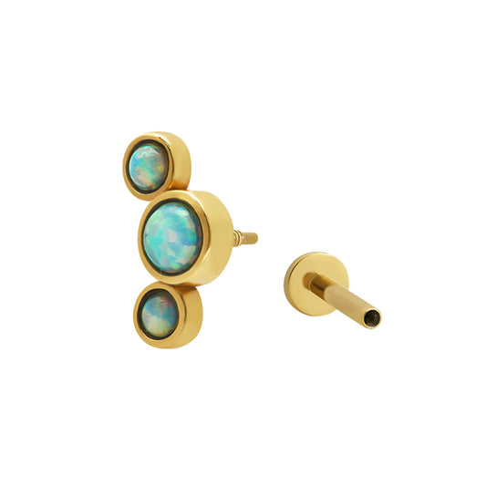 Opal Trinity Piercing Stud 18ct Gold Plated