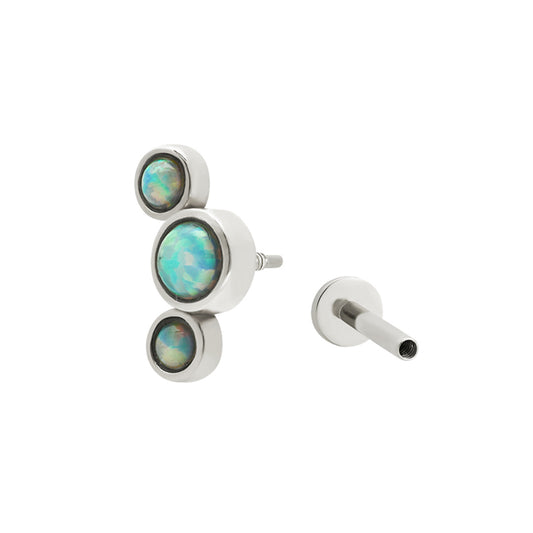 Opal Trinity Piercing Stud Silver Plated