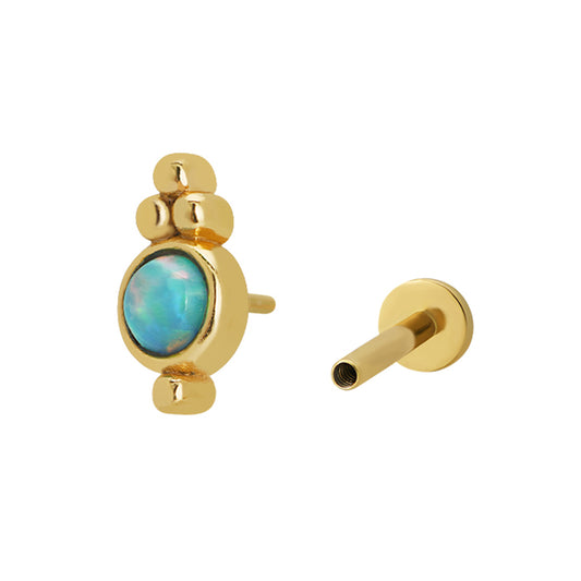 Opal Bubbles Piercing Stud 18ct Gold Plated