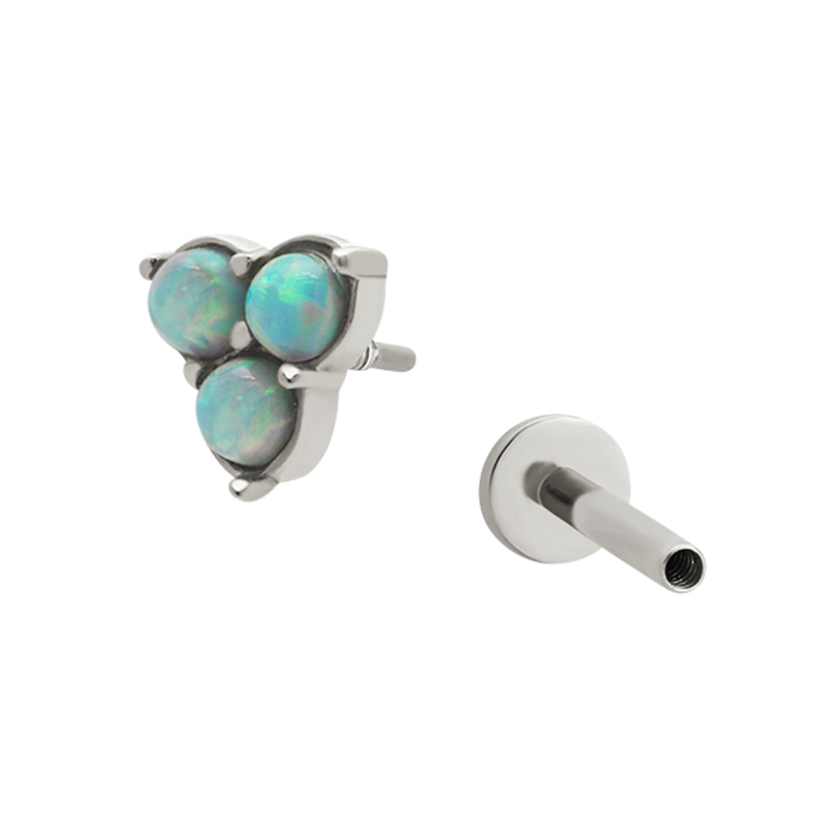 Triplet Opal Piercing Stud Silver Plated