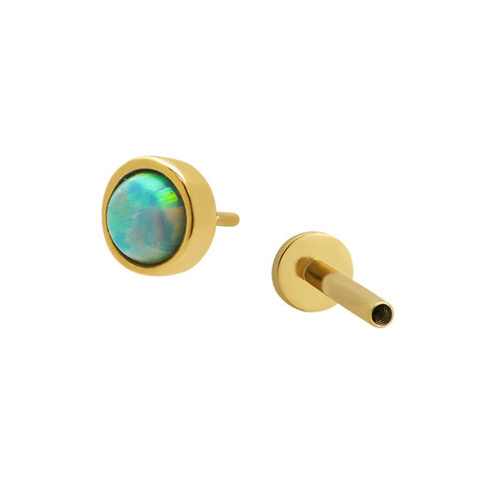 4.5 Opal Piercing Stud 18ct Gold Plated