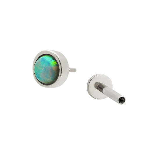 4.5 mm Opal Piercing Stud Silver Plated