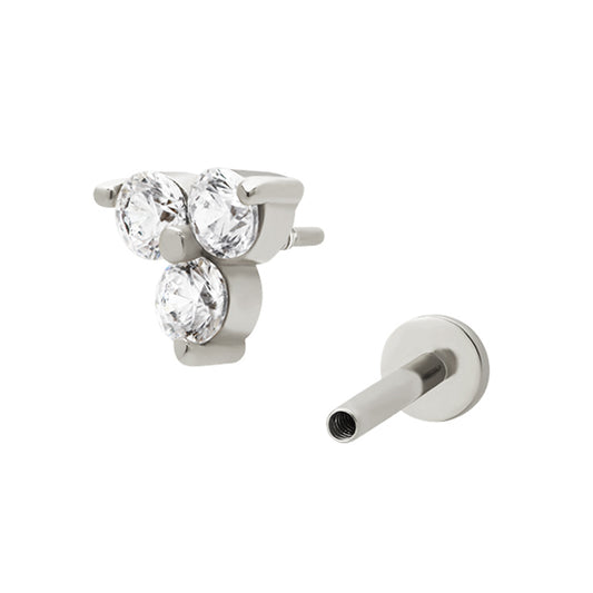 Shamrock Piercing Stud Silver Plated