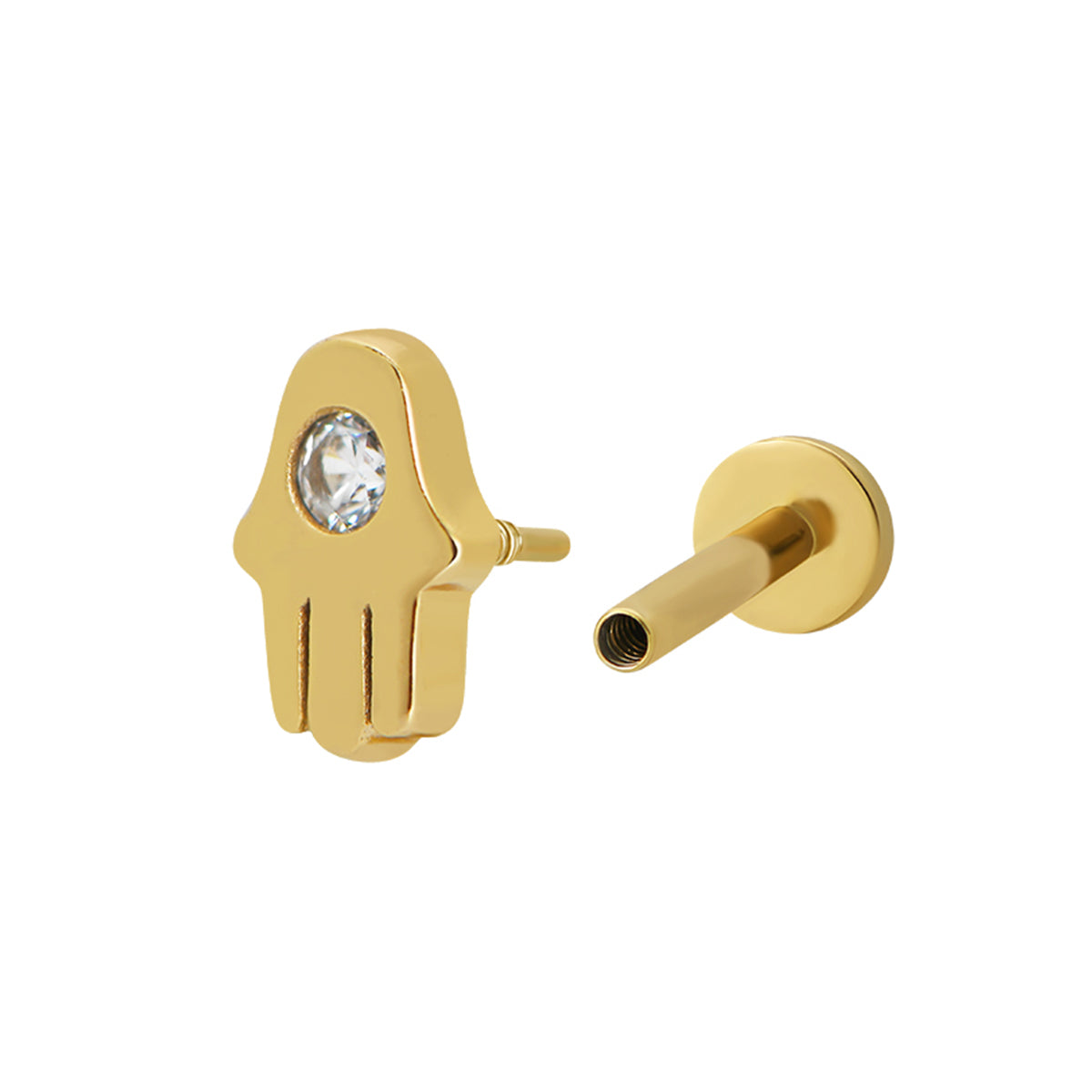 Hamsa Piercing Stud 18ct Gold Plated