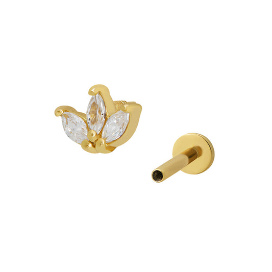 Lotus Piercing Stud 18ct Gold Plated