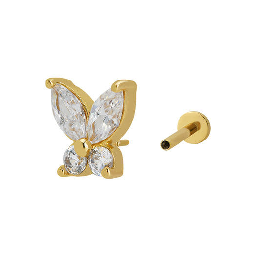 Butterfly Piercing Stud 18ct Gold Plated