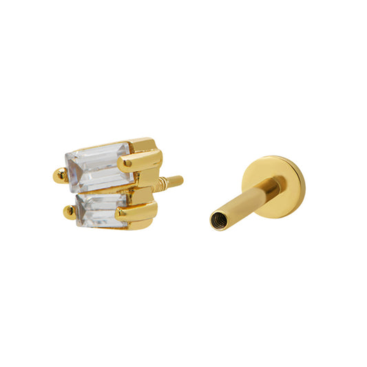 Ice Cube Piercing Stud 18ct Gold Plated