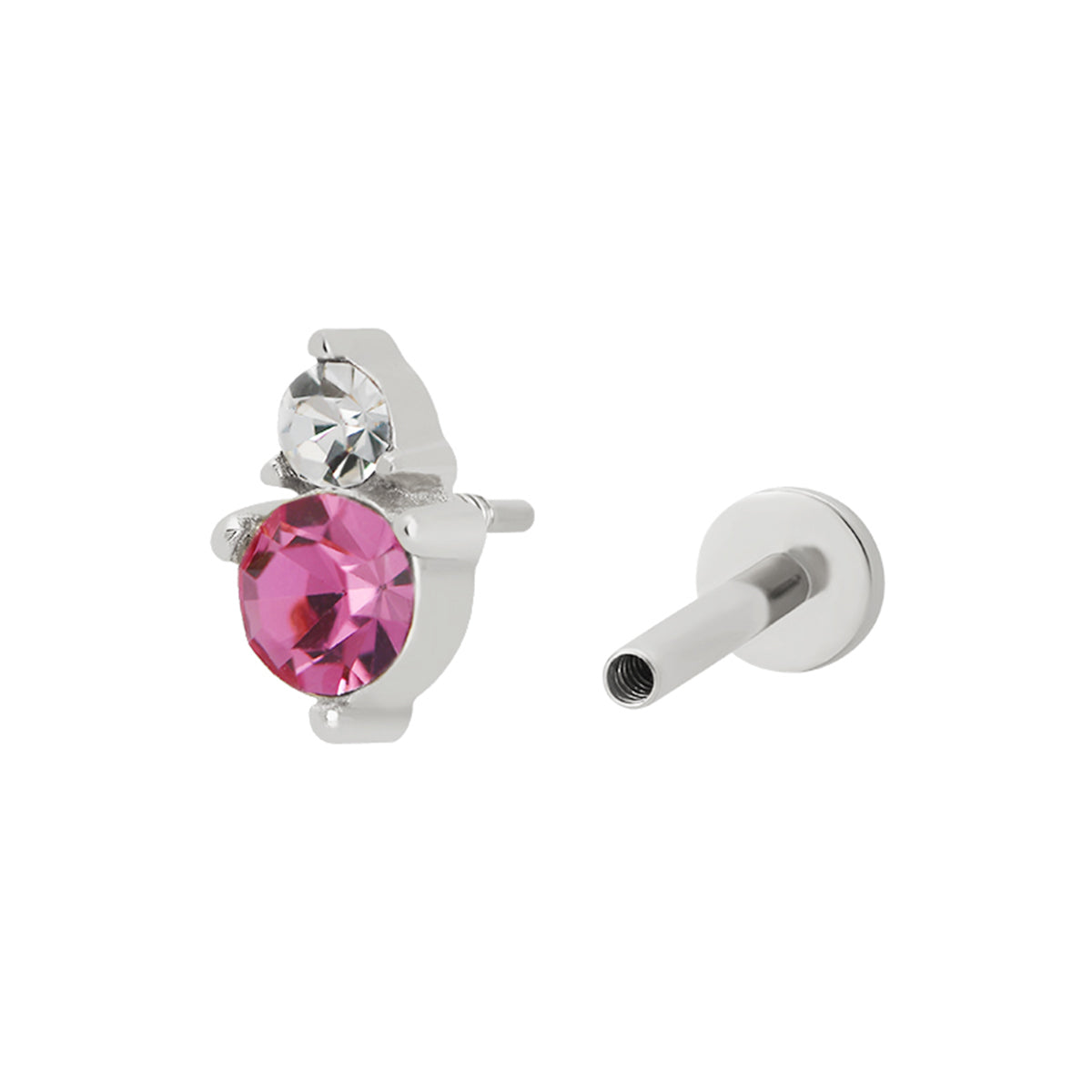 Raspberry Piercing Stud Silver Plated