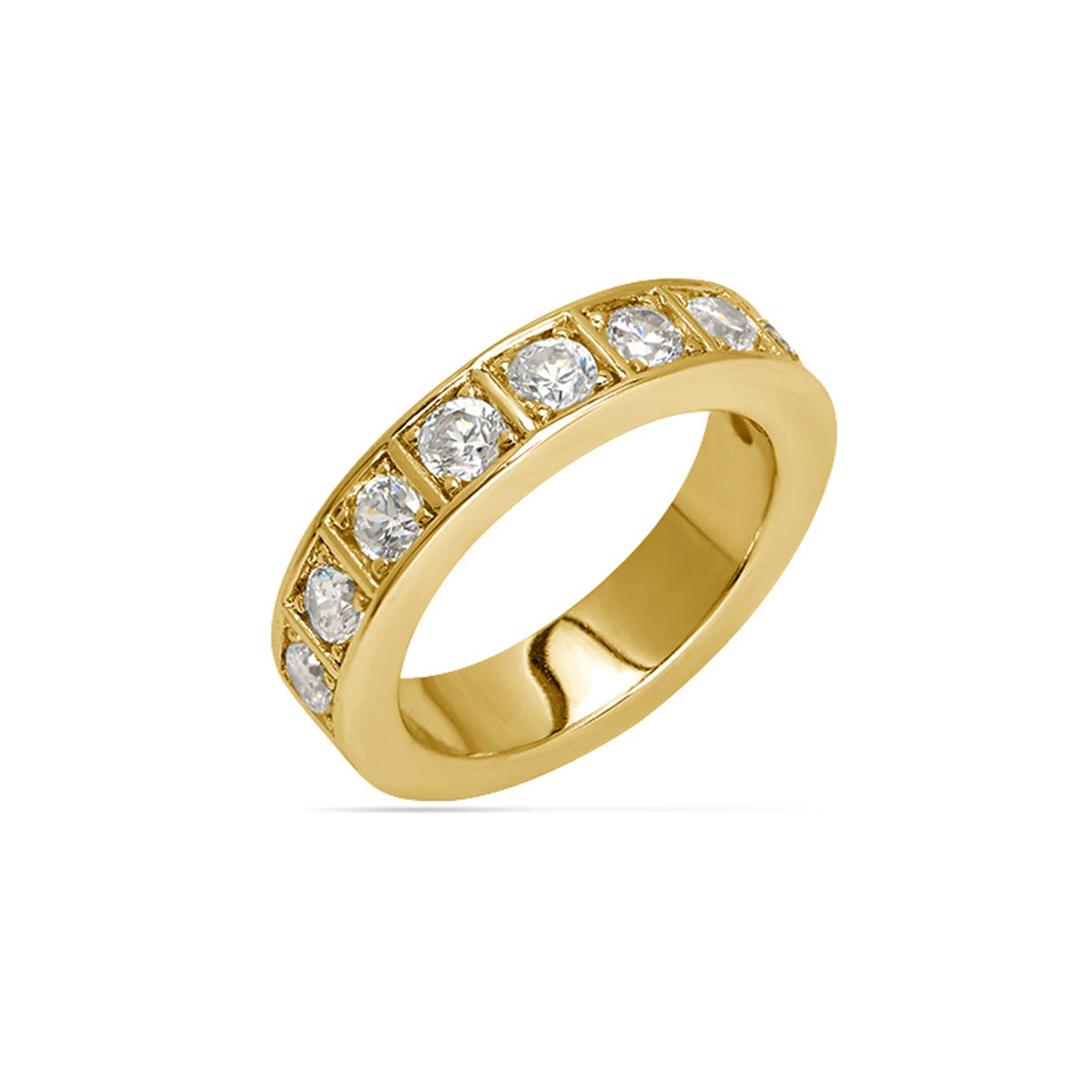 Pave Band Ring 18ct Gold Plated