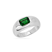 Load image into Gallery viewer, Nano Emerald Dome Ring 18ct Silver Plated
