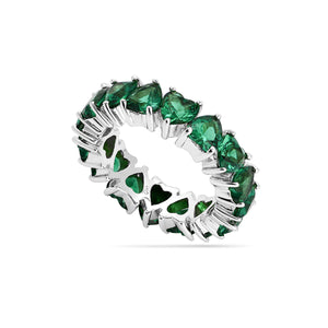 Nano Emerald Bridal Ring 18ct Silver Plated