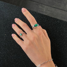 Load image into Gallery viewer, Nano Emerald Engagement Ring Silver Plated

