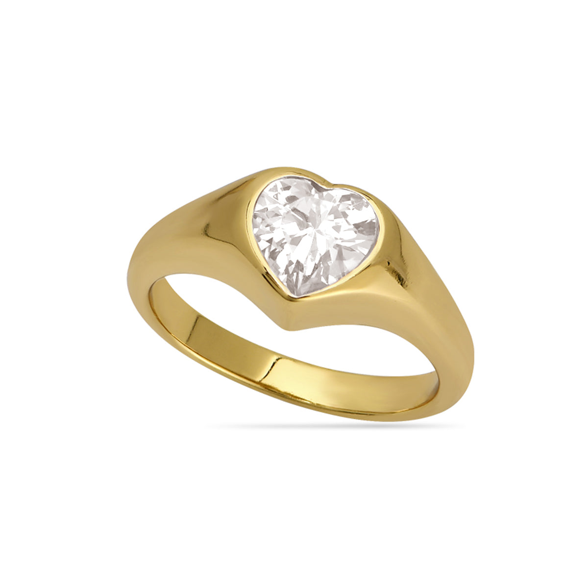 Candy Heart Signet Ring 18ct Gold Plated