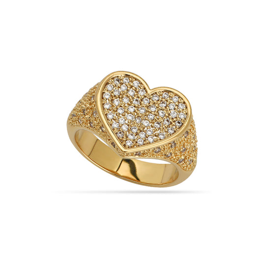 Champagne Heart Shape Ring 18ct Gold Plated