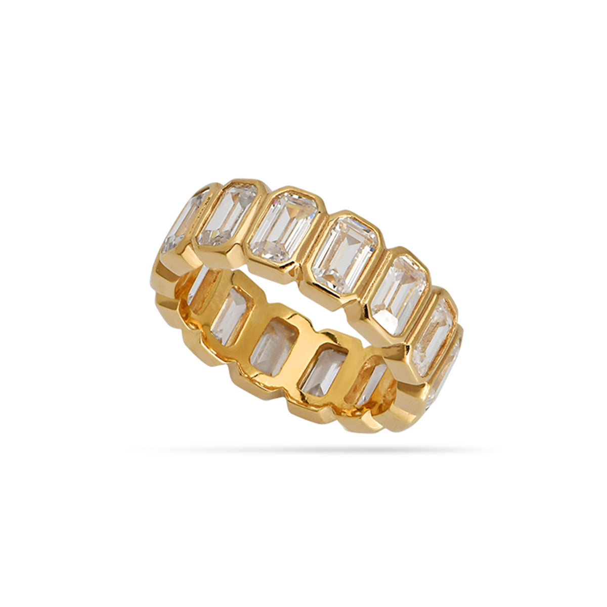 Sour Ring With Cubic Zirconia 18ct Gold Plated