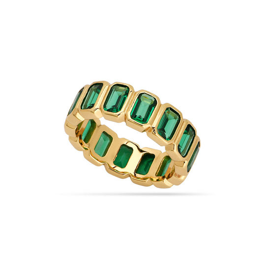 Nano Emerald Sour Ring 18ct Gold Plated