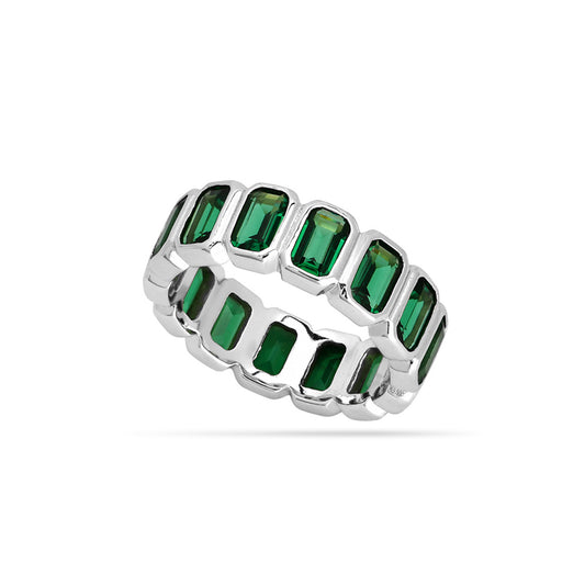 Nano Emerald Sour Ring Silver Plated