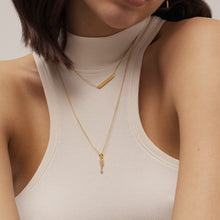 Load image into Gallery viewer, Matte Brushed Bar Adjustable Necklace 18ct Gold Plated Vermeil
