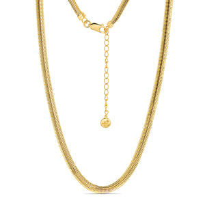 Oval Snake Necklace 18ct Gold Plated