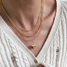 Load image into Gallery viewer, Cubic Zirconia Heart Sliding Locket Adjustable Necklace 18ct Gold Plated Vermeil
