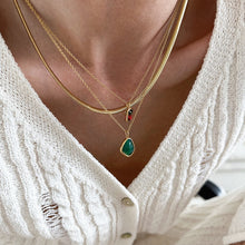 Load image into Gallery viewer, Green Agate Charm Necklace 18ct Gold Plated
