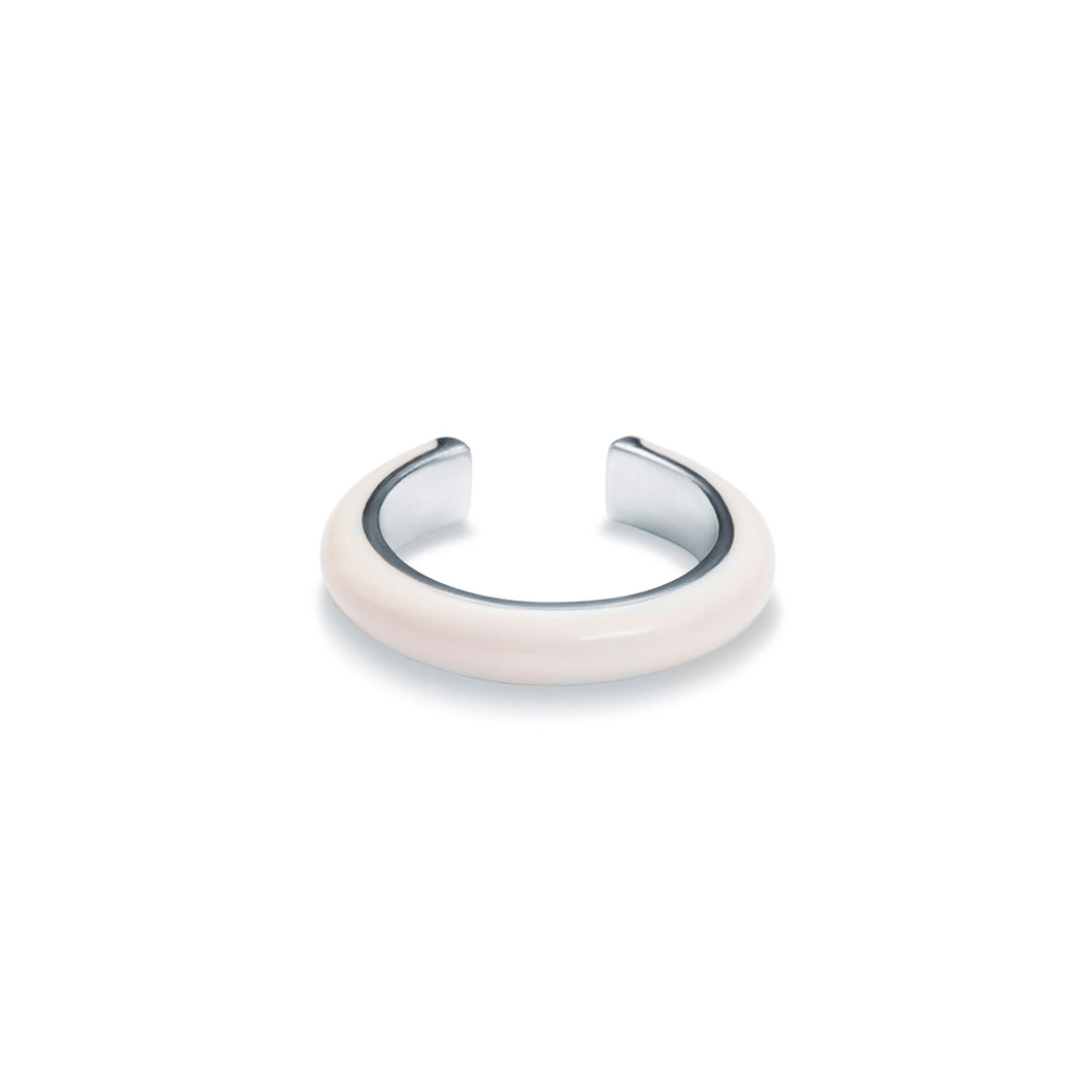 Pink Enamel Ear Cuff Sterling Silver