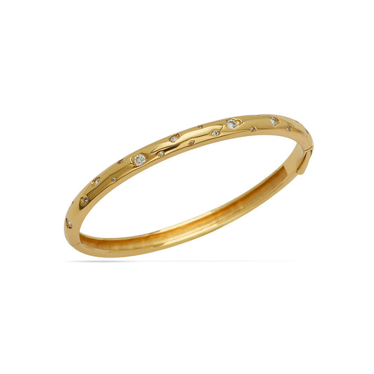 Invisible Set Hinge Cuff Bracelet 18ct Gold Plated