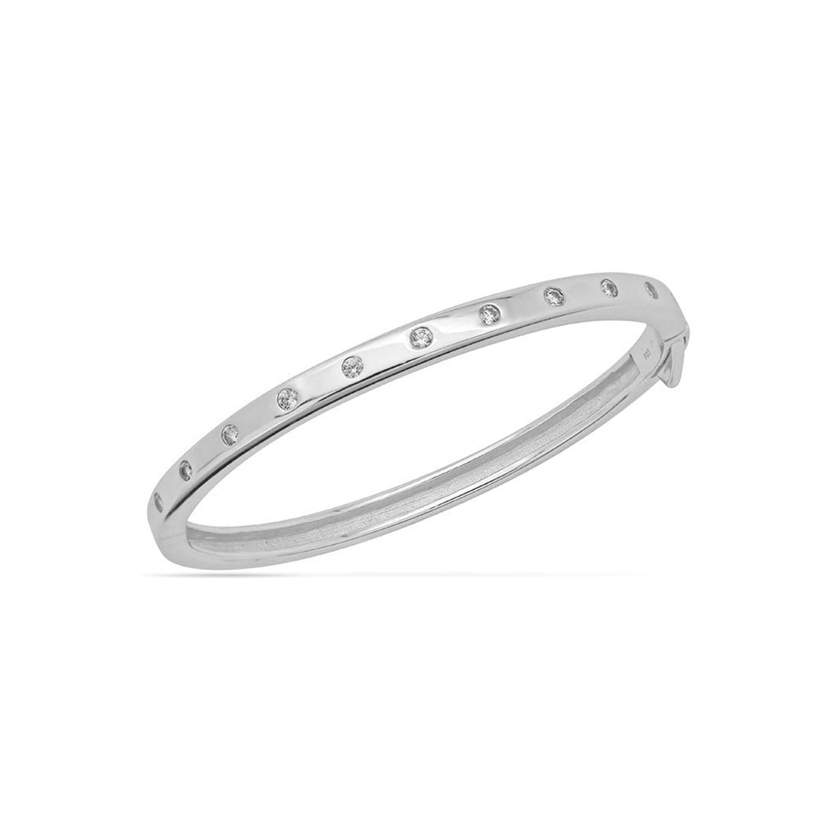 Hinge Cuff Bracelet Silver Plated