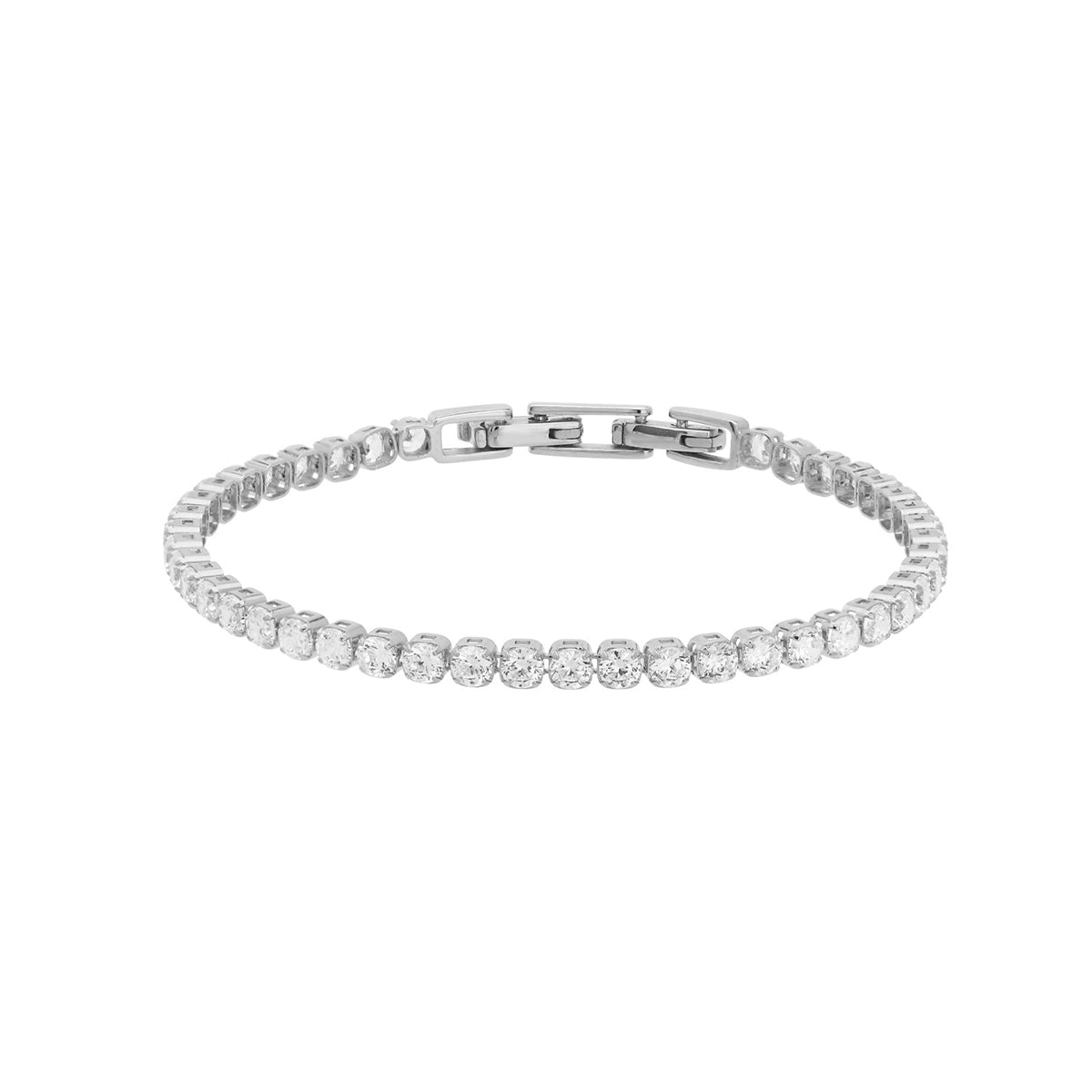 Thick Tennis Bracelet Silver Plated