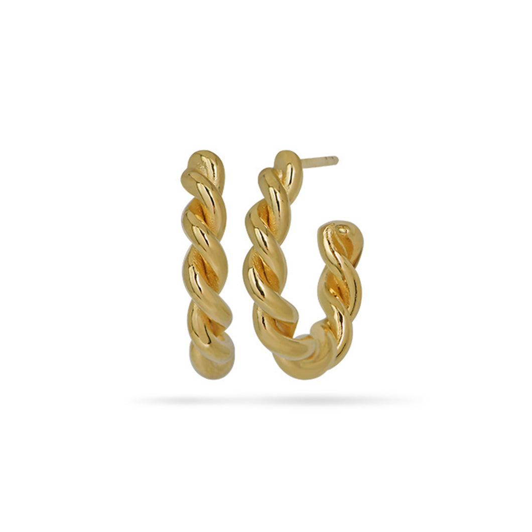 Twisted Earrings 18ct Gold Plated