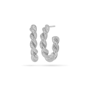 Twisted Earrings Silver Plated