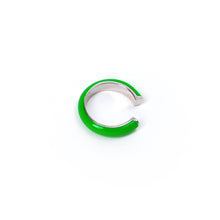 Load image into Gallery viewer, Green Enamel Ear Cuff Sterling Silver
