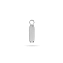 Load image into Gallery viewer, Plain Bar Huggie Hoop Charm Enhancer Sterling Silver
