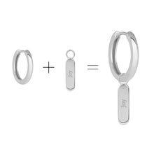 Load image into Gallery viewer, Plain Bar Huggie Hoop Charm Enhancer Sterling Silver
