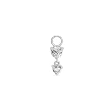 Load image into Gallery viewer, Round Cubic Zirconia Huggie Hoop Charm Enhancer Sterling Silver
