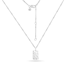 Load image into Gallery viewer, Hammered Rectangle Pendant Adjustable Necklace Sterling Silver

