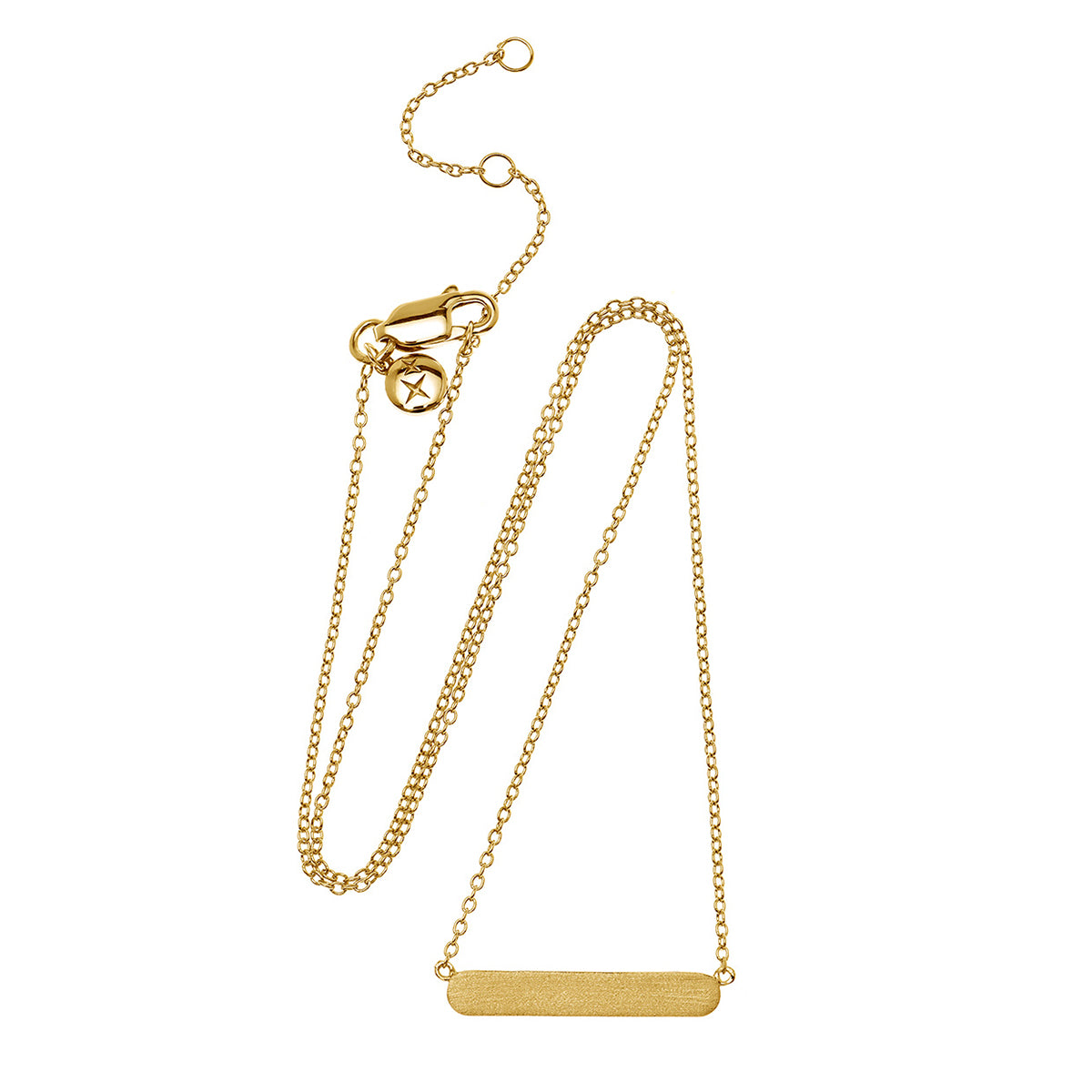 Matte Brushed Bar Adjustable Necklace 18ct Gold Plated Vermeil