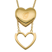Load image into Gallery viewer, Cubic Zirconia Heart Sliding Locket Adjustable Necklace 18ct Gold Plated Vermeil
