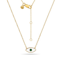 Load image into Gallery viewer, White Enamel Adjustable Necklace 18ct Gold Plated Vermeil
