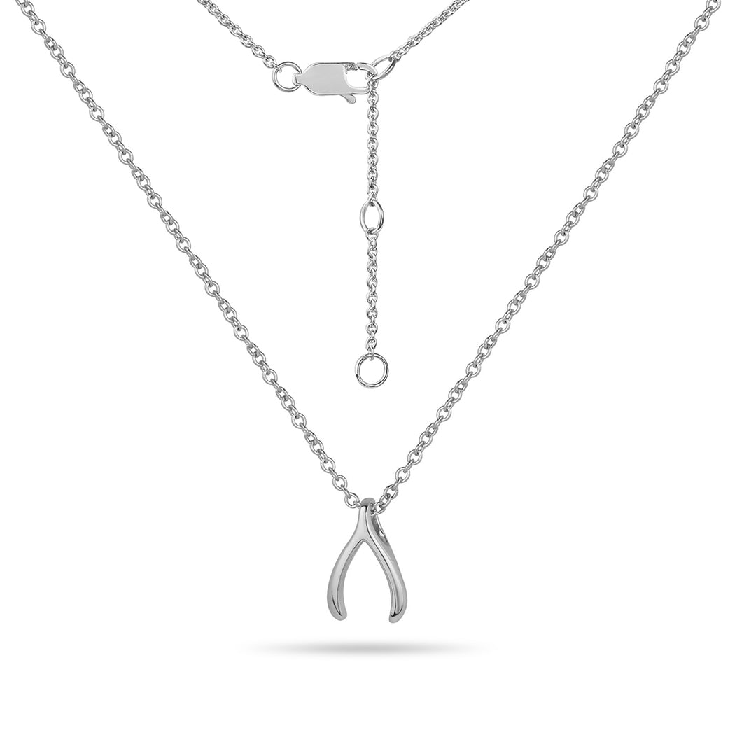 Wish Bone Adjustable Necklace Sterling Silver