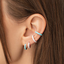 Load image into Gallery viewer, Pink Enamel Ear Cuff Sterling Silver
