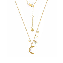 Load image into Gallery viewer, Celestial Adjustable Necklace With Cubic Zirconia 18ct Gold Plated Vermeil
