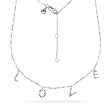 Load image into Gallery viewer, LOVE Adjustable Necklacу With Cubic Zirconia Sterling Silver
