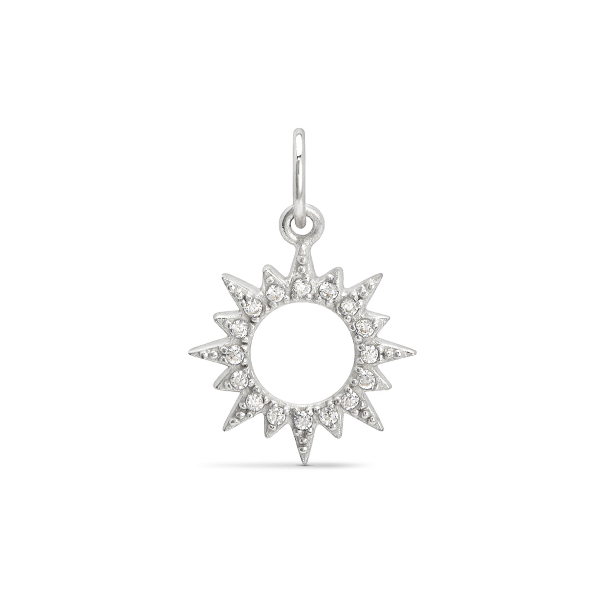 Sun Pendant With Cubic Zirconia Sterling Silver