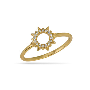 Sun Ring 18ct Gold Plated Vermeil
